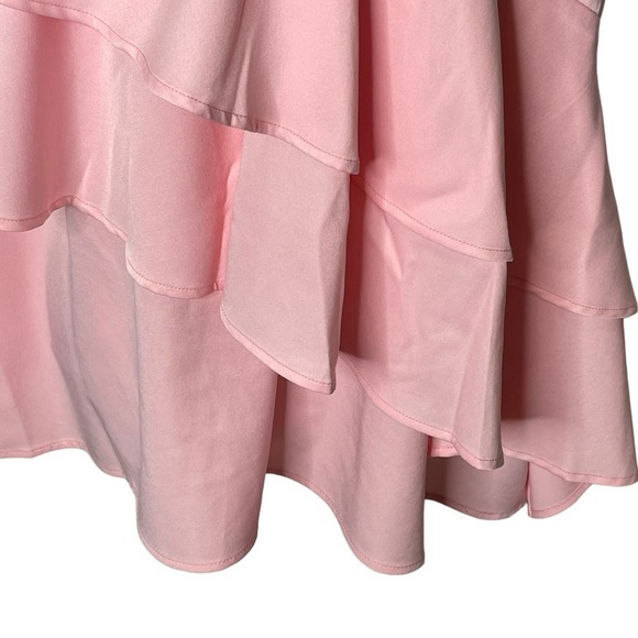 Eloquii Ruffled Layered Asymmetrical Tank Top Pink Plus size 16 - Picture 8 of 12